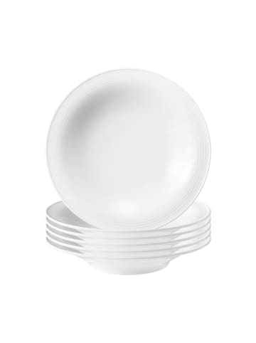 Seltmann Weiden 6er Set Suppenteller Beat Color Glaze in ø 22,5 cm in Weiß