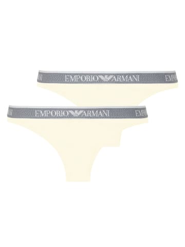 Emporio Armani 2er Pack Brazilian Slip in Ivory
