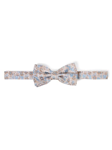 Finshley & Harding London Fliege und Einstecktuch in beige hellblau - 0001