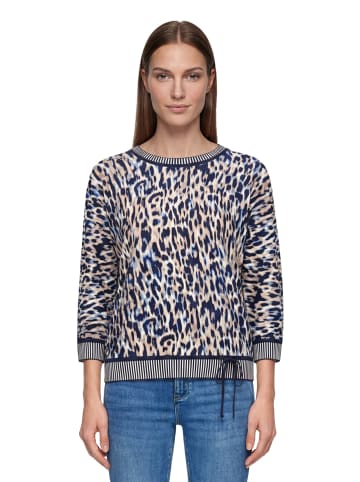 Betty Barclay Strickpullover mit Tunnelzug in Dark Blue/Beige
