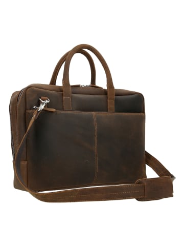 Plevier coventry Aktentasche Leder 41 cm Laptopfach dunkelbraun