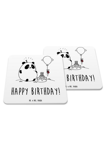 Mr. & Mrs. Panda Untersetzer Panda Geburtstag mit Spruch in Weiß
