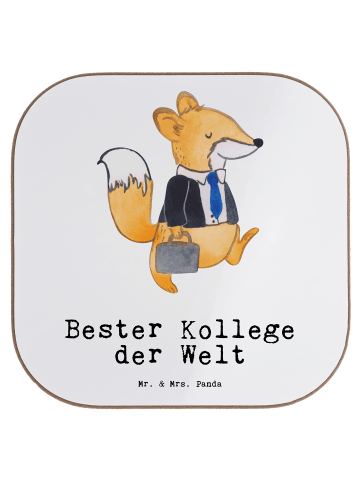 Mr. & Mrs. Panda Untersetzer Fuchs Bester Kollege der Welt mit S... in Weiß