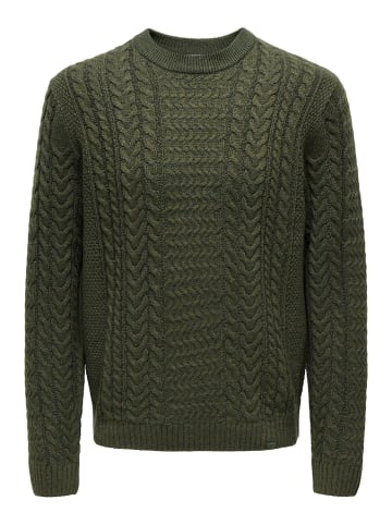 ONLY & SONS Strickpullover in Olive Night