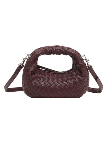 Les Visionnaires Greta Micro weave Handtasche Leder 20 cm in aubergine