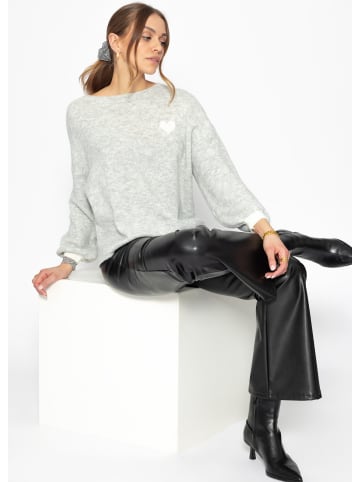 SASSYCLASSY Pullover mit Herz in Grau