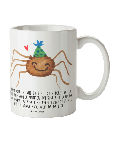 Mr. & Mrs. Panda Kindertasse Spinne Agathe Party mit Spruch in Weiß
