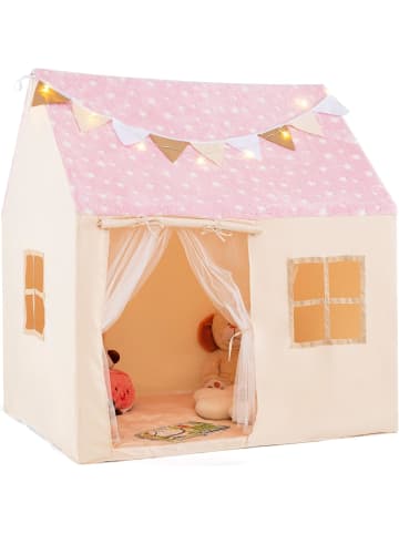 COSTWAY Spielhaus Kinder Indoor mit Sternenlichtern in Rosa