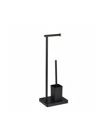 relaxdays WC Garnitur in Schwarz - (B)23 x (H)66,5 x (T)18 cm