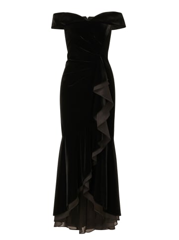 Adrianna Papell Langes Abendkleid Velvet Off The Shoulder Gown in schwarz