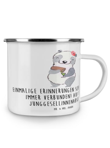 Mr. & Mrs. Panda Emaille Tasse Junggesellinnenabschied Erinnerun... in Weiß
