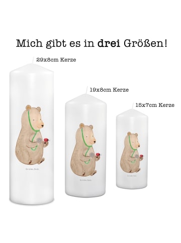 Mr. & Mrs. Panda Kerze Bär Arzt ohne Spruch in Weiß