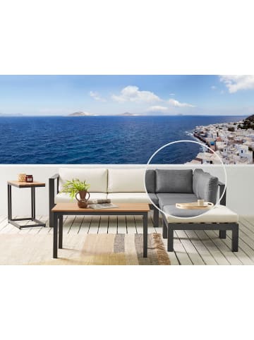 Beliani 5-tlg Sitzgruppe MESSINA in Schwarz/Beige/Grau