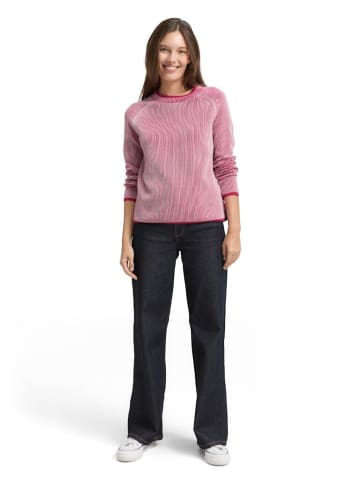 Tom Tailor Pullover in pink plaited knit