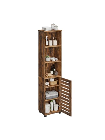 relaxdays Badezimmerschrank in Braun - (B)30 x (H)167 x (T)40 cm