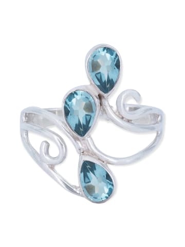 mantraroma 925er Silber - Ringe mit Blau Topas facettiert