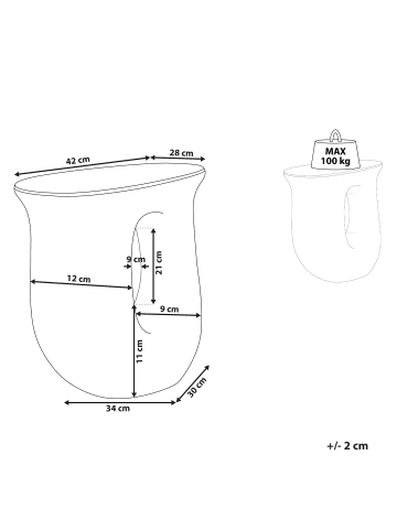 Beliani Beistelltisch IDRO in Weiß - (W) 28 x (H) 46 x (L) 42 cm