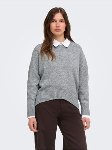 ONLY Strickpullover in Medium Grey Melange
