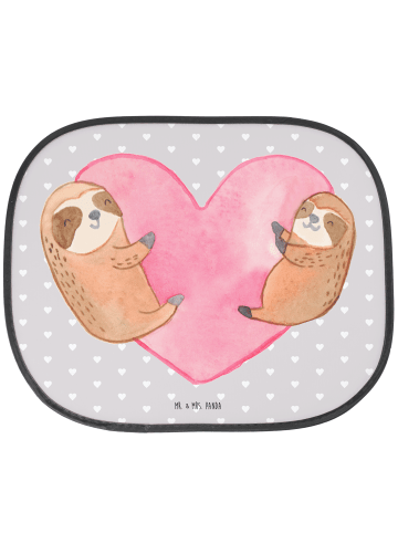 Mr. & Mrs. Panda Sonnenblende Auto Faultiere Herz ohne Spruch in Grau Pastell