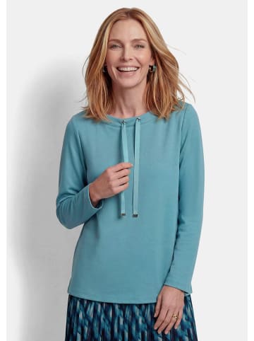 GOLDNER Sweatshirt mit U-Boot-Ausschnitt in türkis