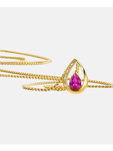 Diamant L'éternel Halskette aus 375 Gelbgold mit 0.44 Karat Diamant mit Rubin