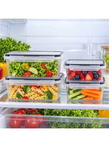 relaxdays 12 x Frischhaltedosen in Transparent