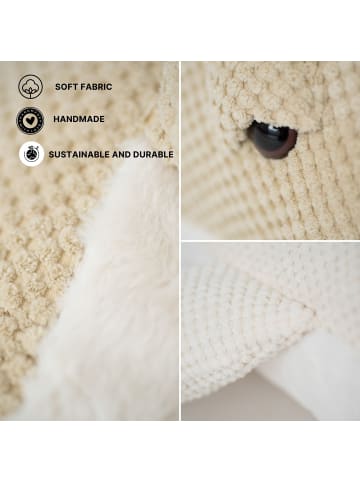 Crochetts XXL Wal-Kuscheltier in Beige – (B)95 x (H)33 x (T)43 cm
