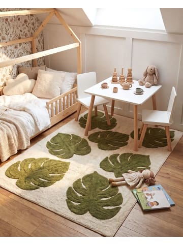 Beliani Kinderteppich BOTANIST in Beige/Grün - (W) 140 x (L) 200 cm