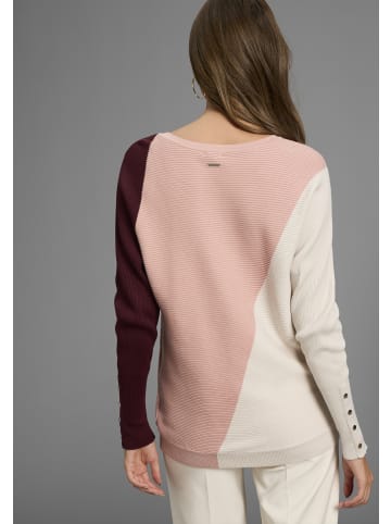 Laura Scott Fledermauspullover in rot rosa gestreift