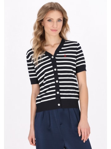 DreiMaster Women Cardigan in navy offwhite stripe