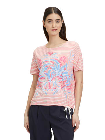 Betty Barclay Ringelshirt mit Blumenprint in Rose/Cream