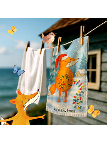 Mr. & Mrs. Panda Handtuch Fuchs Weihnachten Design ohne Spruch in Weiß