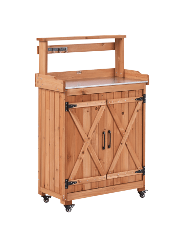 Beliani Pflanztisch ALTOLIA in Braun - (W) 70 x (H) 119 x (L) 40 cm