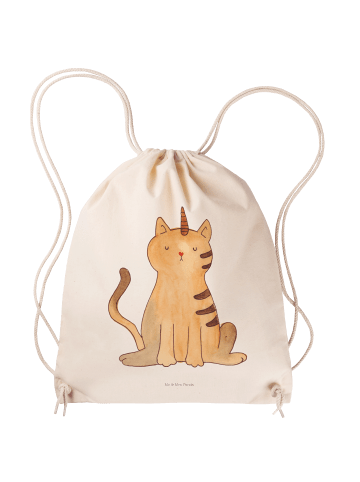 Mr. & Mrs. Panda Sportbeutel Einhorn Katze ohne Spruch in Creme