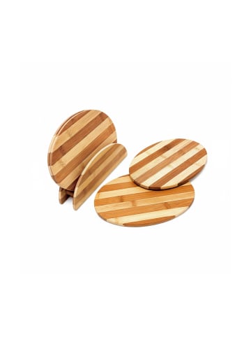 relaxdays 4er Set Frühstücksbrettchen in Natur - (B)25 x (T)18 cm