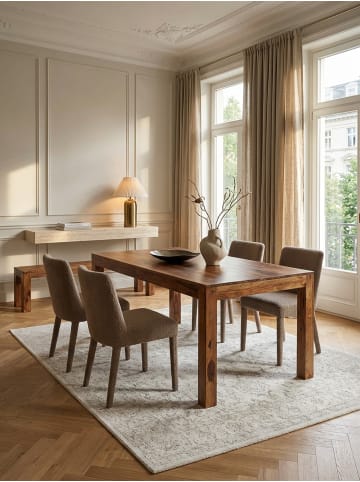 KADIMA DESIGN Esstisch Massivholz Sheesham, Handgefertigt, Holztisch, Esszimmer in Braun