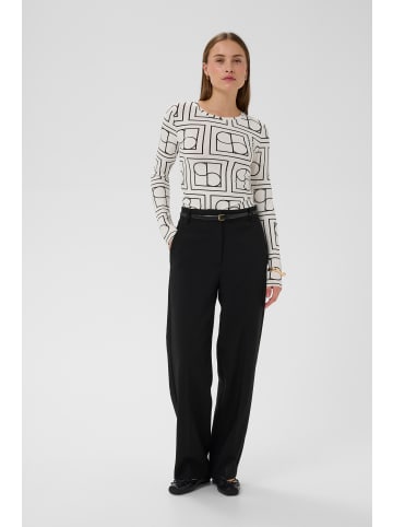Soaked in Luxury Langarm-Shirt SLHanadi Slim fit in Whisper White w Black Monogram