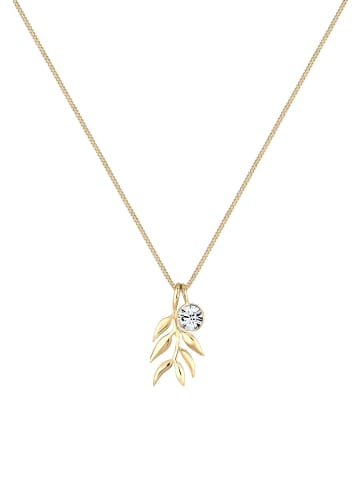 Elli Halskette 925 Sterling Silber Blatt in Gold