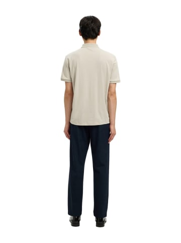 SELECTED HOMME Poloshirt SLMFAVE ZIP SS in Grau