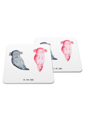 Mr. & Mrs. Panda Tassenuntersetzer Axolotl Freundin ohne Spruch in Weiß