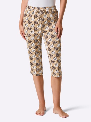 WITT WEIDEN Capri-Hose in camel-schoko-bedruckt