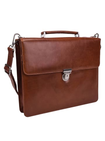 Leonhard Heyden Cambridge Aktentasche Leder 38 cm Laptopfach in cognac