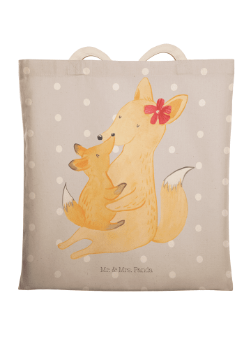 Mr. & Mrs. Panda Tasche Fuchs Mama ohne Spruch in Grau Pastell
