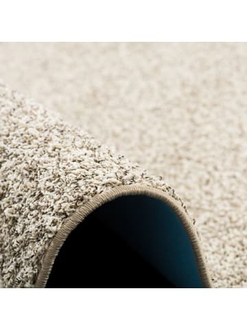 Snapstyle Hochflor Velours Teppich Mona Mix Rund in Taupe