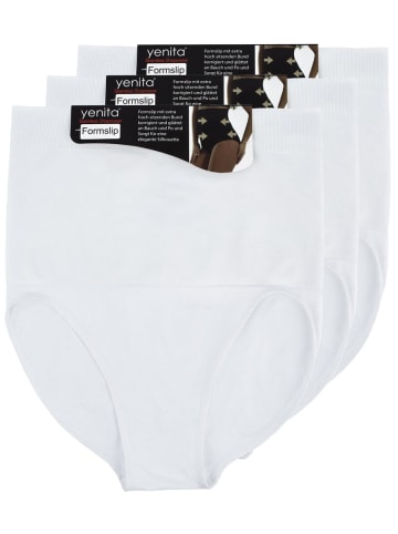 Yenita® 3er Set Seamless Form-Slip Figurformender Taillenslip in weiss