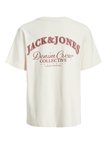 JACK & JONES Junior T-Shirt JJEBRANDES BACKP RELAXED TEE SS in antique white