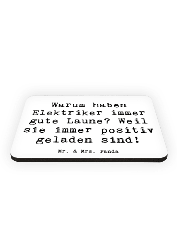 Mr. & Mrs. Panda magnet Spruch Positiver Elektriker mit Spruch in Weiß