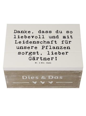 Mr. & Mrs. Panda Box Spruch Lieber Gärtner mit Spruch in Weiß