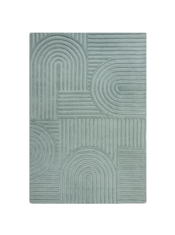 KADIMA DESIGN LEVEN Wohnzimmerteppich 160x230 Türkis Wolle Zen getuftet in Türkis