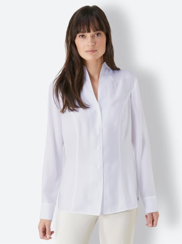 creation L Viskose-Seiden-Bluse in weiß
